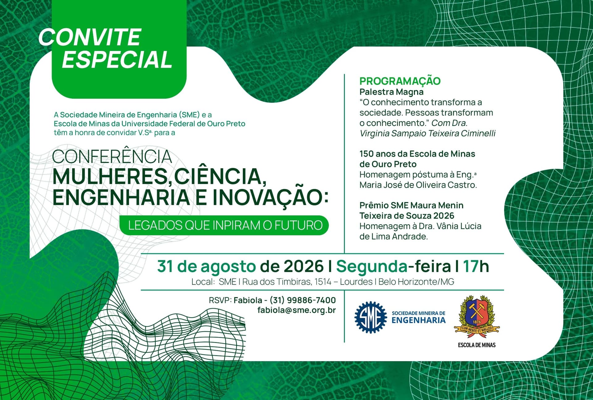 Conferência Mulheres, Ciência, Engenharia e Inovação - Medalha Maura Menin 2026