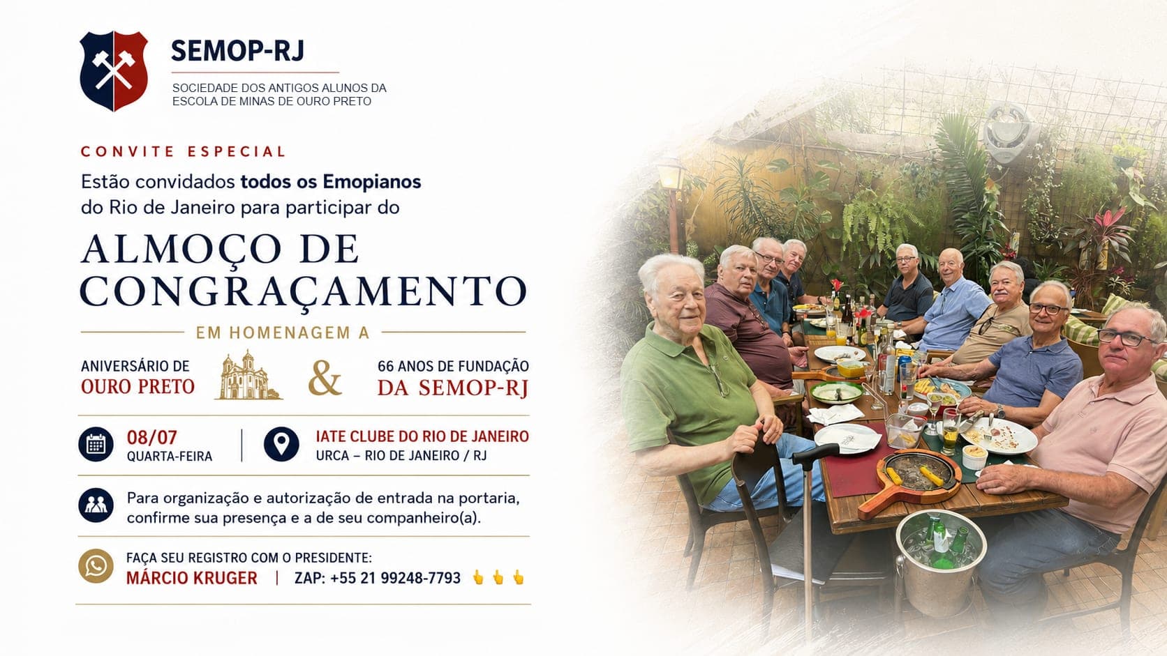 Almoço de Celebração - Aniversário de Ouro Preto e da SEMOP-RJ